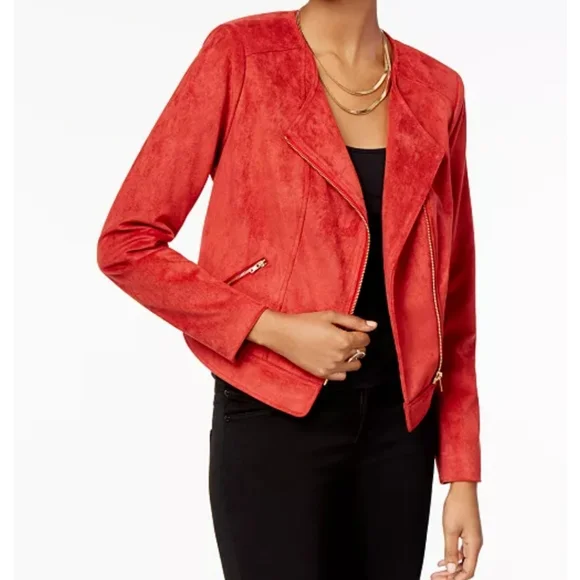 Thalia Sodi Jackets Coats Thalia Sodi Faux Suede Berry Wine